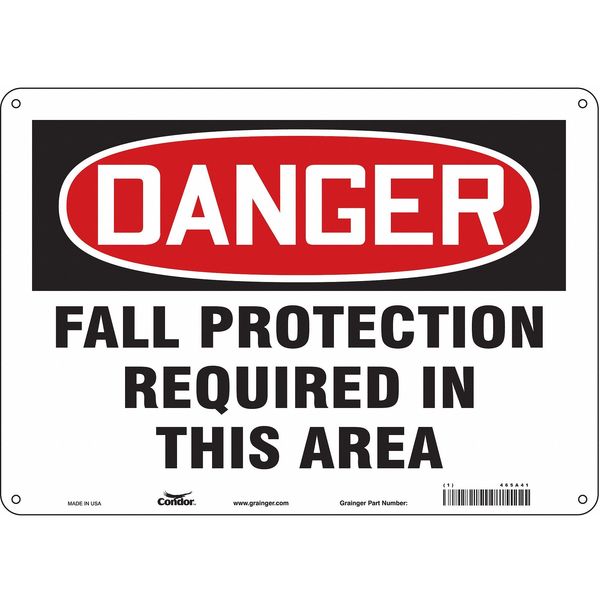 Safety Sign, 10 in Height, 14 in Width, Polyethylene, Horizontal Rectangle, English, 465A41