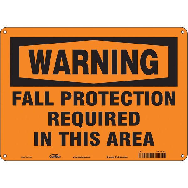 Safety Sign, 10 in Height, 14 in Width, Polyethylene, Horizontal Rectangle, English, 465A65