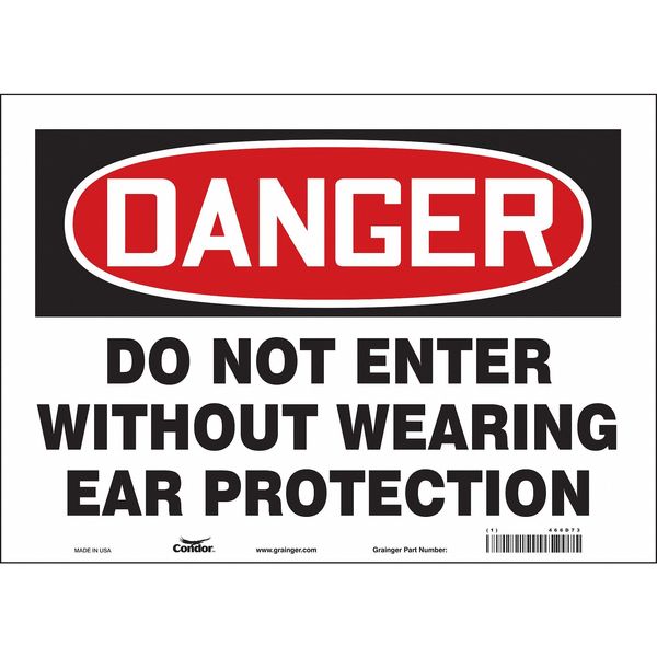 Safety Sign, 10 in Height, 14 in Width, Vinyl, Horizontal Rectangle, English, 466D73