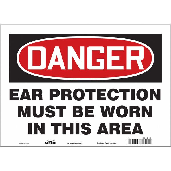 Safety Sign, 10 in Height, 14 in Width, Vinyl, Horizontal Rectangle, English, 466D14