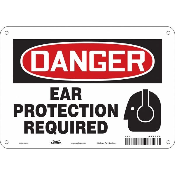 Safety Sign, 7 in Height, 10 in Width, Polyethylene, Vertical Rectangle, English, 466D20