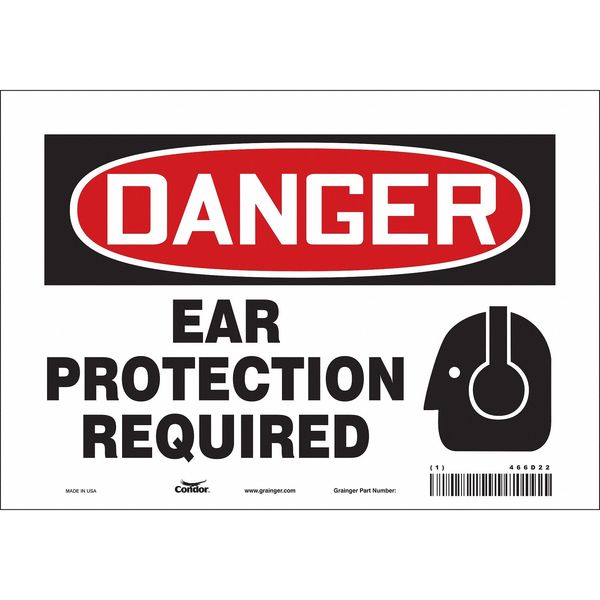 Safety Sign, 7 in Height, 10 in Width, Vinyl, Vertical Rectangle, English, 466D22