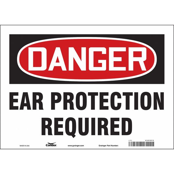 Safety Sign, 10 in Height, 14 in Width, Vinyl, Horizontal Rectangle, English, 466D29