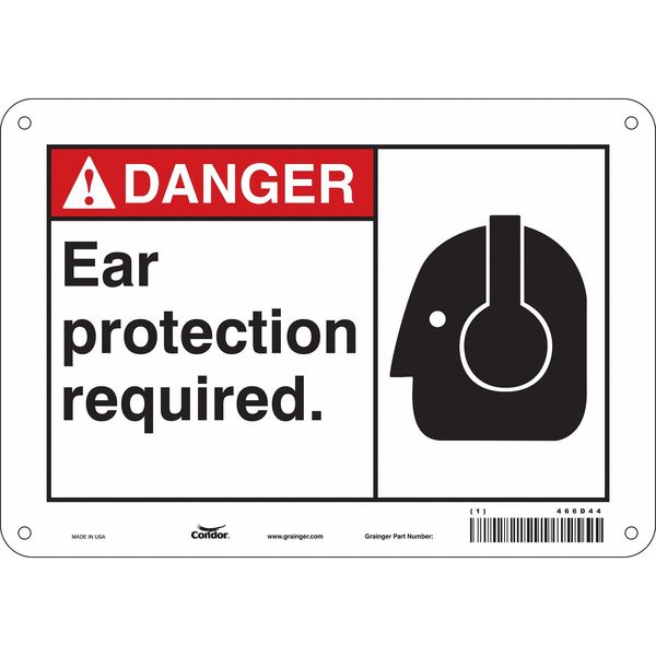 Safety Sign, 7 in Height, 10 in Width, Polyethylene, Vertical Rectangle, English, 466D44