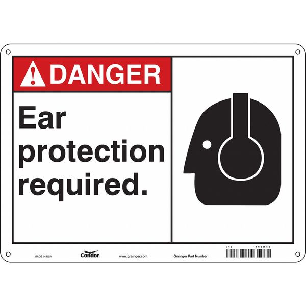 Safety Sign, 10 in Height, 14 in Width, Polyethylene, Horizontal Rectangle, English, 466D45