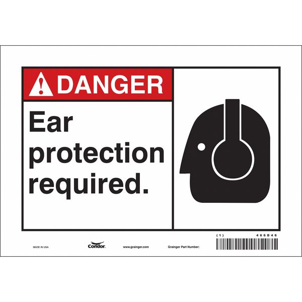 Safety Sign, 7 in Height, 10 in Width, Vinyl, Vertical Rectangle, English, 466D46