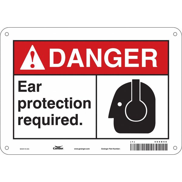 Safety Sign, 7 in Height, 10 in Width, Polyethylene, Vertical Rectangle, English, 466D56