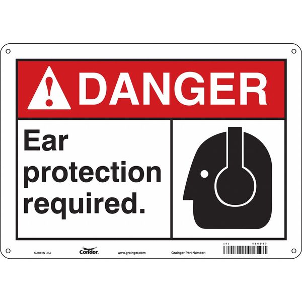 Safety Sign, 10 in Height, 14 in Width, Polyethylene, Horizontal Rectangle, English, 466D57