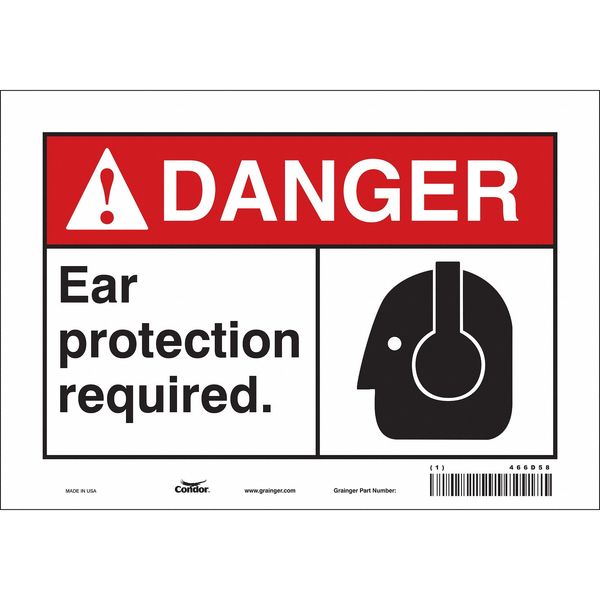 Safety Sign, 7 in Height, 10 in Width, Vinyl, Vertical Rectangle, English, 466D58