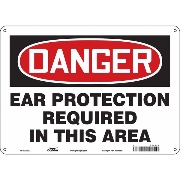 Safety Sign, 10 in Height, 14 in Width, Polyethylene, Horizontal Rectangle, English, 466D63
