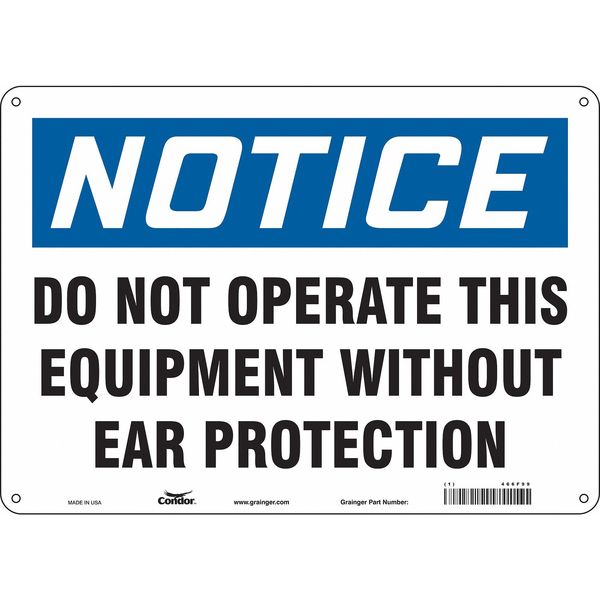 Safety Sign, 10 in Height, 14 in Width, Polyethylene, Horizontal Rectangle, English, 466F99