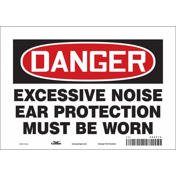Safety Sign, 7 in Height, 10 in Width, Vinyl, Vertical Rectangle, English, 466F14