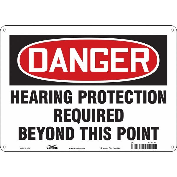 Safety Sign, 10 in Height, 14 in Width, Polyethylene, Horizontal Rectangle, English, 466F19