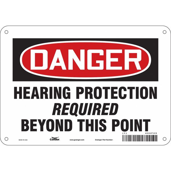Safety Sign, 7 in Height, 10 in Width, Polyethylene, Vertical Rectangle, English, 466F25