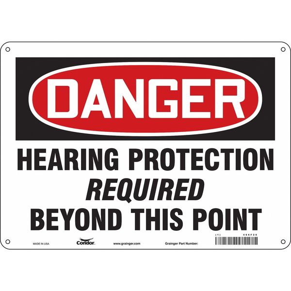 Safety Sign, 10 in Height, 14 in Width, Polyethylene, Horizontal Rectangle, English, 466F26