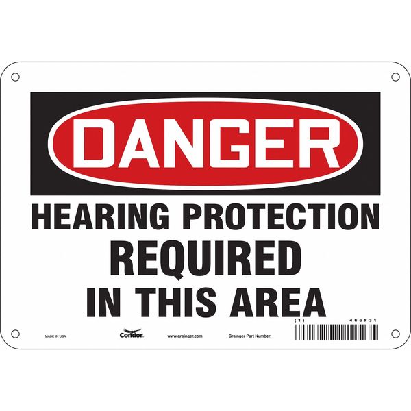 Safety Sign, 7 in Height, 10 in Width, Polyethylene, Vertical Rectangle, English, 466F31
