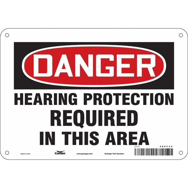 Safety Sign, 7 in Height, 10 in Width, Vinyl, Vertical Rectangle, English, 466F34