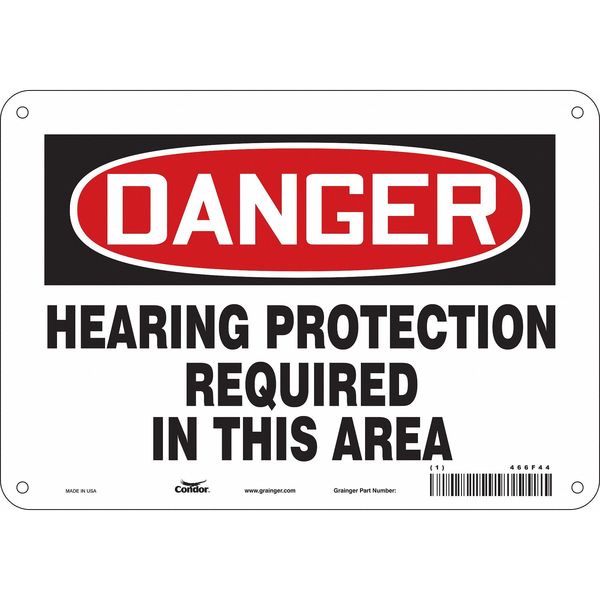 Safety Sign, 7 in Height, 10 in Width, Polyethylene, Vertical Rectangle, English, 466F44