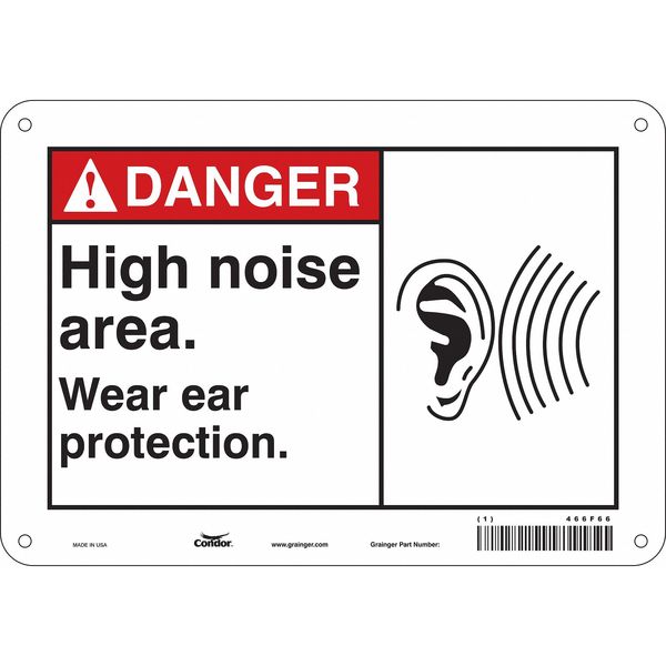 Safety Sign, 7 in Height, 10 in Width, Polyethylene, Vertical Rectangle, English, 466F66