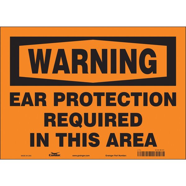 Safety Sign, 10 in Height, 14 in Width, Vinyl, Horizontal Rectangle, English, 466G83