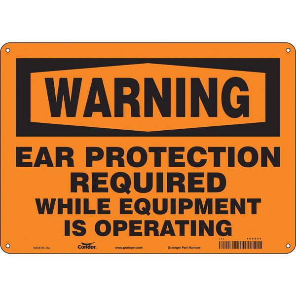 Safety Sign, 10 in Height, 14 in Width, Polyethylene, Horizontal Rectangle, English, 466G94