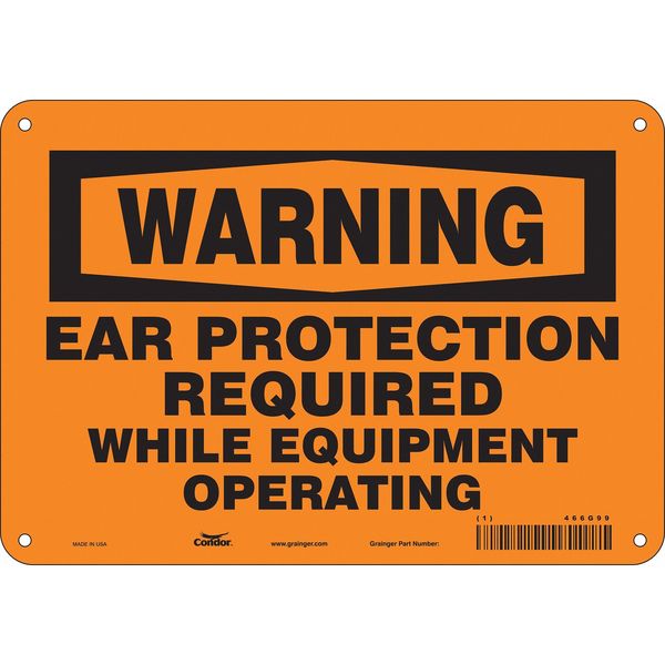 Safety Sign, 7 in Height, 10 in Width, Polyethylene, Vertical Rectangle, English, 466G99