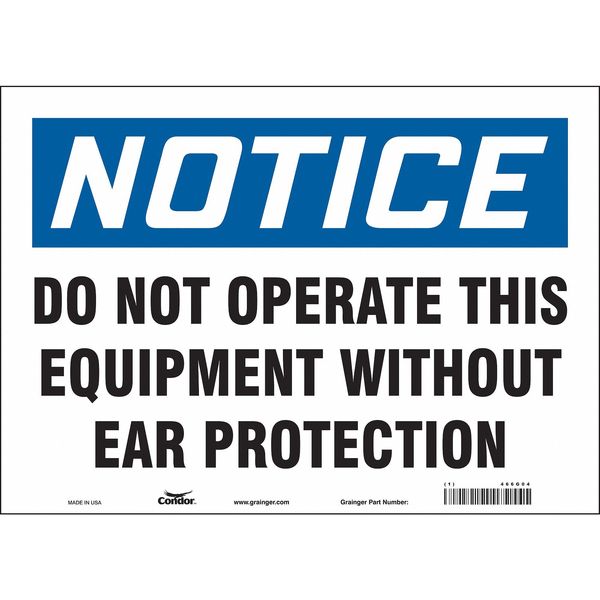 Safety Sign, 10 in Height, 14 in Width, Vinyl, Horizontal Rectangle, English, 466G04