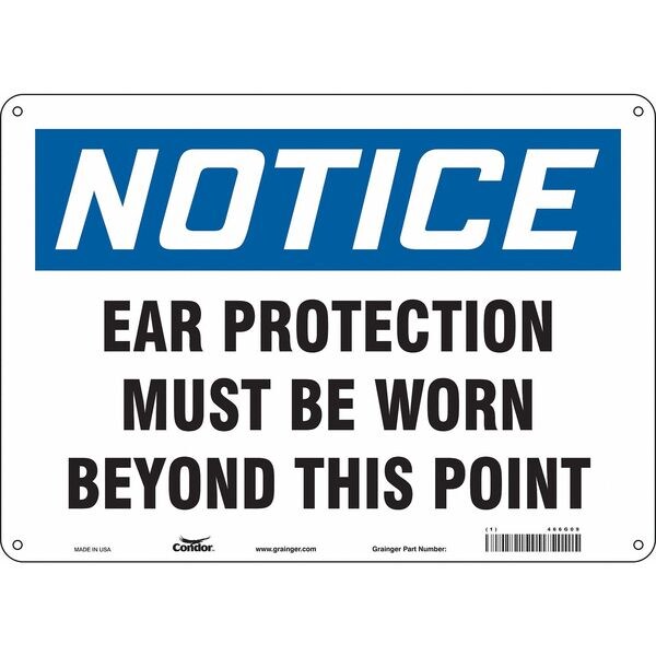 Safety Sign, 10 in Height, 14 in Width, Polyethylene, Horizontal Rectangle, English, 466G09