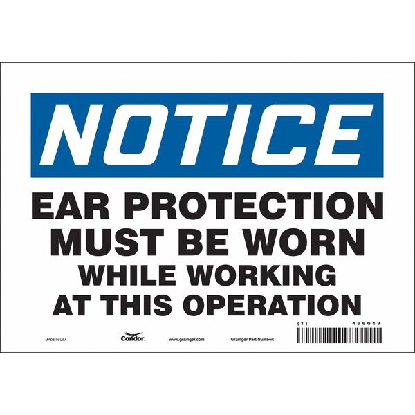 Safety Sign, 7 in Height, 10 in Width, Vinyl, Vertical Rectangle, English, 466G19