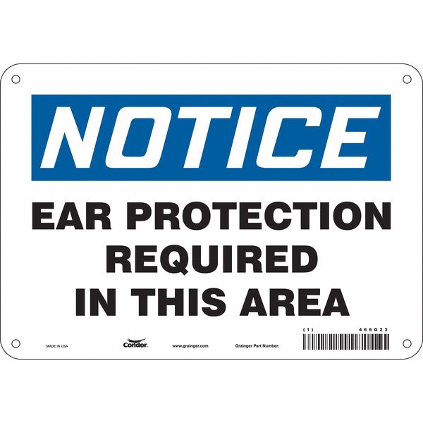 Safety Sign, 7 in Height, 10 in Width, Polyethylene, Vertical Rectangle, English, 466G23