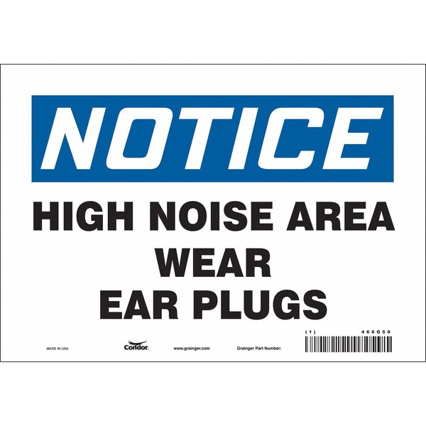 Safety Sign, 7 in Height, 10 in Width, Vinyl, Vertical Rectangle, English, 466G50