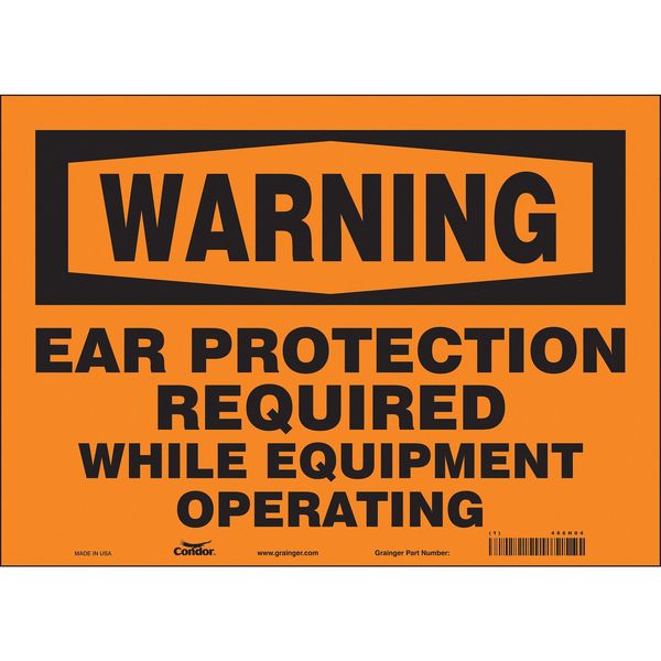 Safety Sign, 10 in Height, 14 in Width, Vinyl, Horizontal Rectangle, English, 466H04