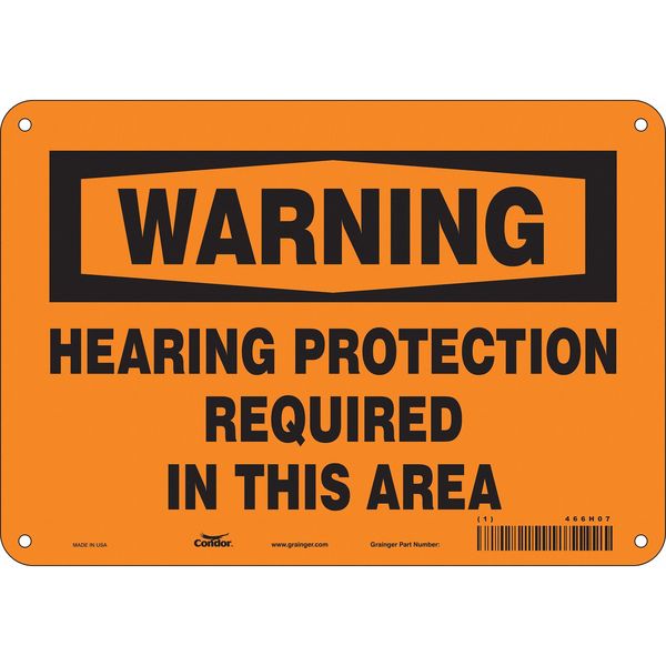 Safety Sign, 7 in Height, 10 in Width, Polyethylene, Vertical Rectangle, English, 466H07