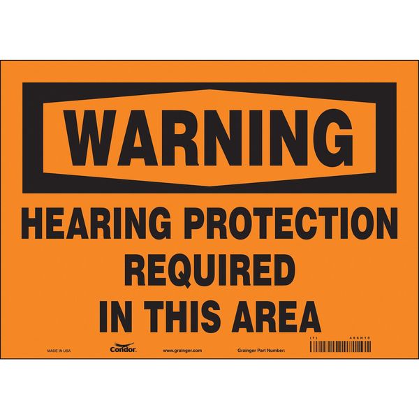 Safety Sign, 10 in Height, 14 in Width, Vinyl, Horizontal Rectangle, English, 466H10