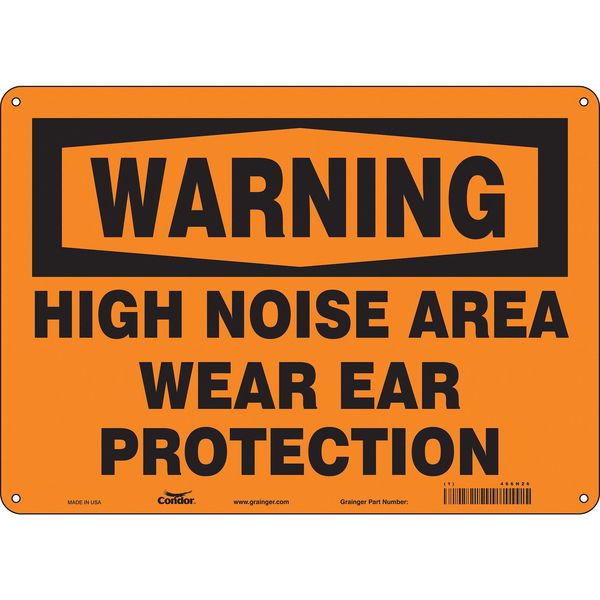 Safety Sign, 10 in Height, 14 in Width, Polyethylene, Horizontal Rectangle, English, 466H26