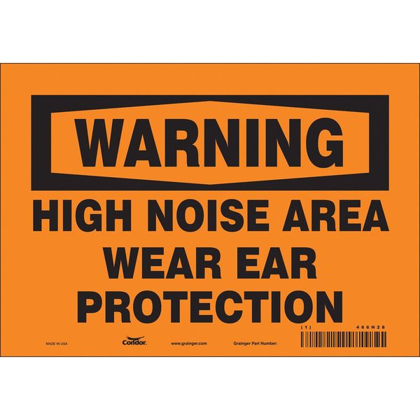Safety Sign, 7 in Height, 10 in Width, Vinyl, Vertical Rectangle, English, 466H28