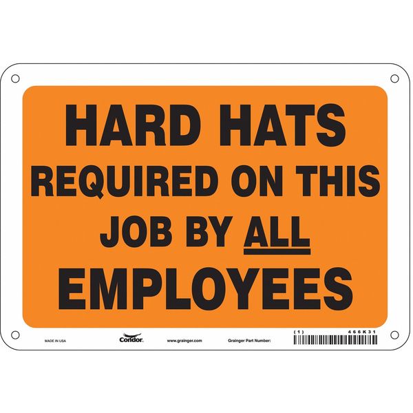 Safety Sign, 7 in Height, 10 in Width, Polyethylene, Vertical Rectangle, English, 466K31