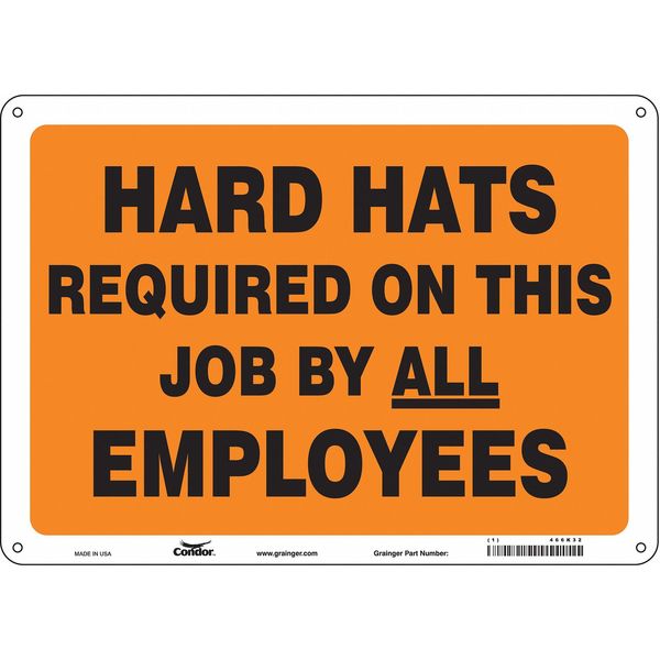 Safety Sign, 10 in Height, 14 in Width, Polyethylene, Horizontal Rectangle, English, 466K32