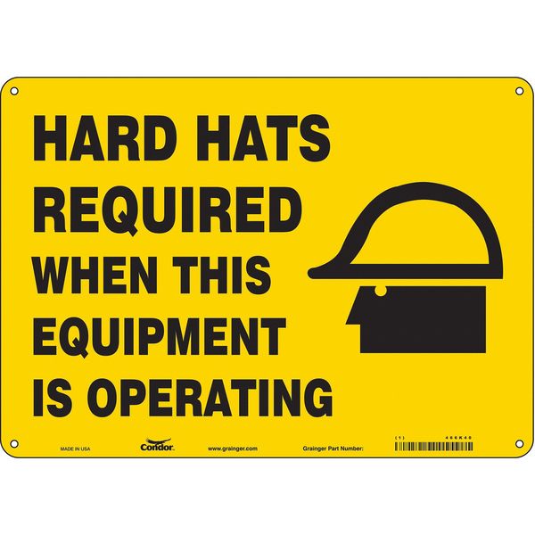 Safety Sign, 10 in Height, 14 in Width, Polyethylene, Horizontal Rectangle, English, 466K40