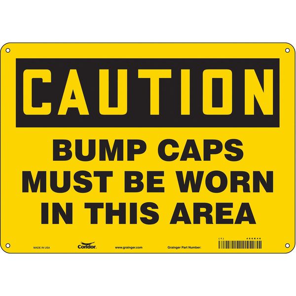 Safety Sign, 10 in Height, 14 in Width, Polyethylene, Horizontal Rectangle, English, 466K46