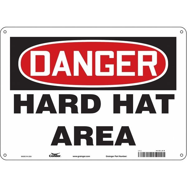 Safety Sign, 10 in Height, 14 in Width, Polyethylene, Horizontal Rectangle, English, 466L88