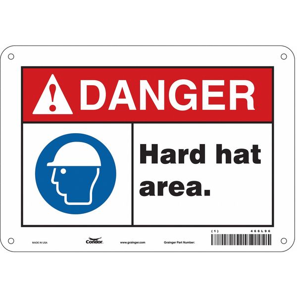 Safety Sign, 7 in Height, 10 in Width, Polyethylene, Vertical Rectangle, English, 466L96