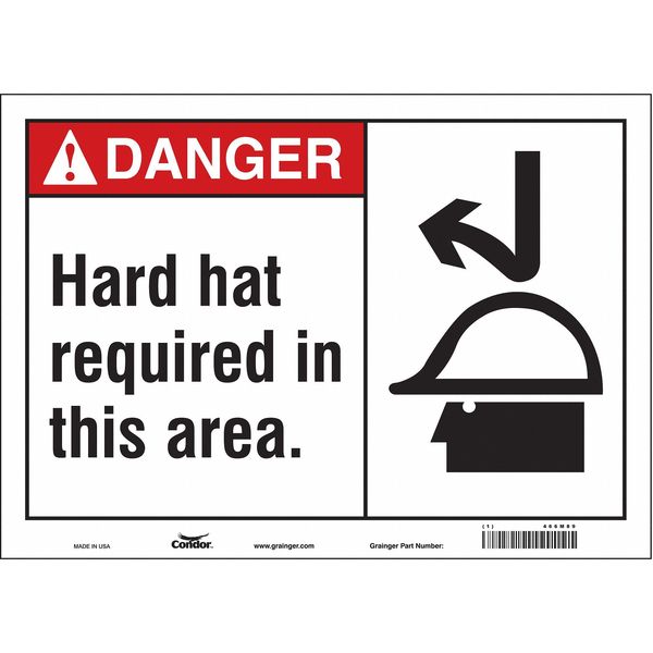 Safety Sign, 10 in Height, 14 in Width, Vinyl, Horizontal Rectangle, English, 466M89