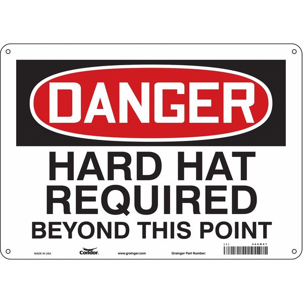 Safety Sign, 10 in Height, 14 in Width, Polyethylene, Horizontal Rectangle, English, 466M67