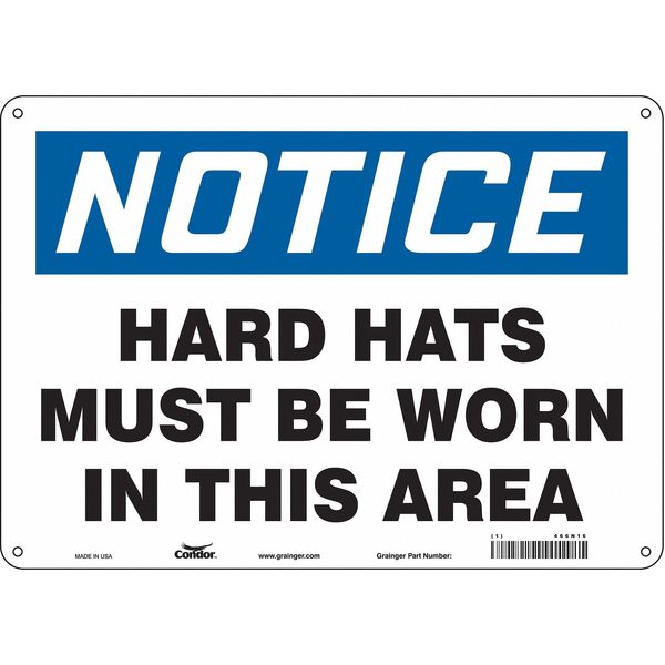 Safety Sign, 10 in Height, 14 in Width, Vinyl, Horizontal Rectangle, English, 466N16