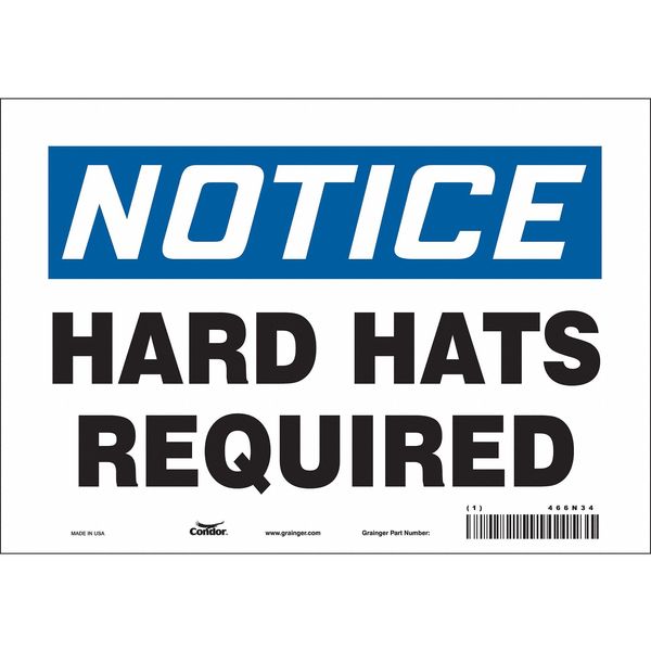 Safety Sign, 7 in Height, 10 in Width, Vinyl, Vertical Rectangle, English, 466N34