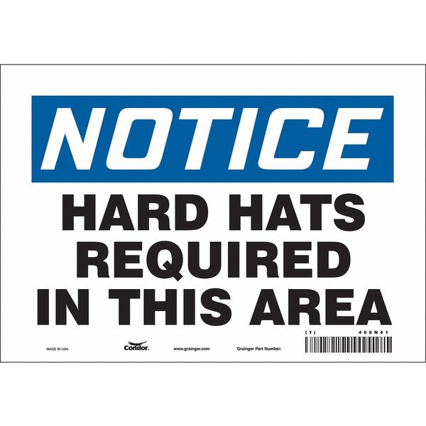 Safety Sign, 7 in Height, 10 in Width, Vinyl, Vertical Rectangle, English, 466N41