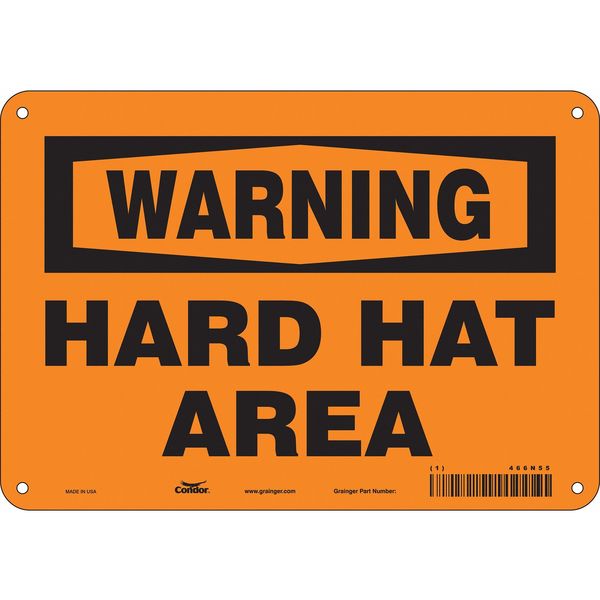 Safety Sign, 7 in Height, 10 in Width, Polyethylene, Vertical Rectangle, English, 466N55