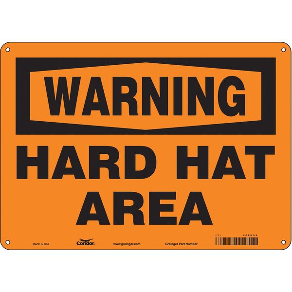 Safety Sign, 10 in Height, 14 in Width, Polyethylene, Horizontal Rectangle, English, 466N56