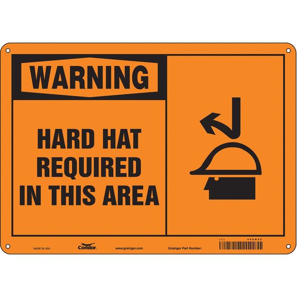 Safety Sign, 10 in Height, 14 in Width, Polyethylene, Horizontal Rectangle, English, 466N62